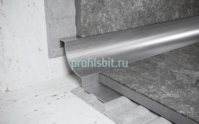 Стальной профиль для внутренних углов закладной 8 мм FWR 8 S сатинированная сталь 2,7 м
