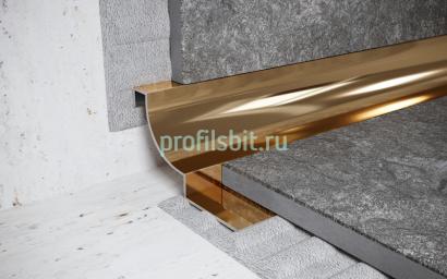 Стальной профиль для внутренних углов закладной 8 мм FWR 8 GP золото полированное 2,7 м