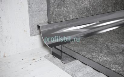 Стальной профиль для внутренних углов закладной 15 мм FWR 15 P полированная сталь 2,7 м