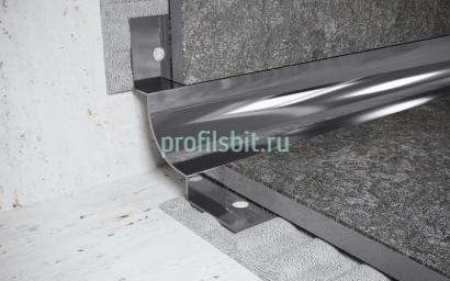 Стальной профиль для внутренних углов закладной 15 мм FWM 15 P полированная сталь 2,7 м