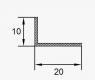 Алюминиевый уголок 20х10 мм ПБ20х10 антрацит муар 3 м