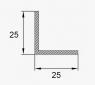 Алюминиевый уголок 25х25 мм ПБ25х25 серебро матовое 3 м