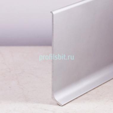 Напольный плинтус алюминиевый 80 мм Мега-Трейд ЛП-80 Серебристый 3м