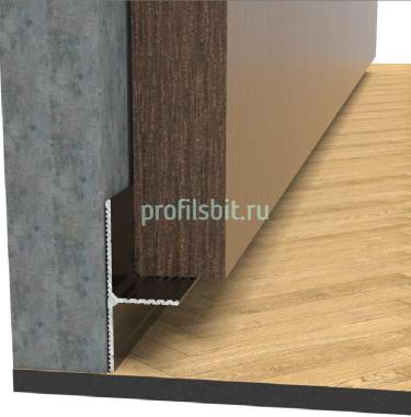 Теневой профиль алюминиевый Мега-трейд ТП-40 Чёрный 3м