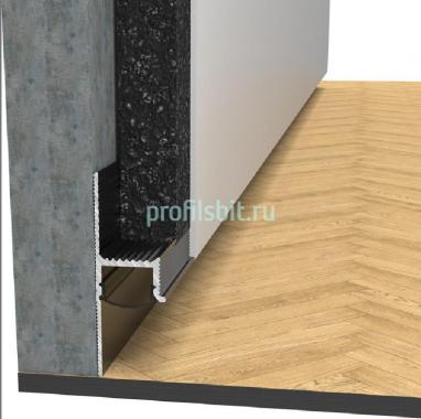 Теневой профиль алюминиевый Мега-трейд ТП-50LED Чёрный 3м