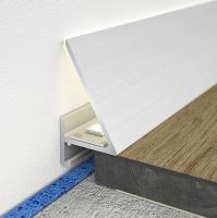 Алюминиевый микроплинтус с LED подсветкой Мега-Трейд МП-24LED Серебристый 3м