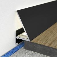 Алюминиевый микроплинтус с LED подсветкой Мега-Трейд МП-24LED Чёрный 3м