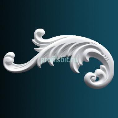 Декоративный орнамент Перфект G2384L 232х431х20 мм белый полиуретан