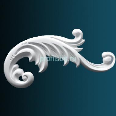 Декоративный орнамент Перфект G2384R 232х431х20 мм белый полиуретан