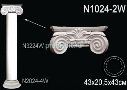 Капитель колонны Перфект N1024-2W 205х430х430 мм белый полиуретан