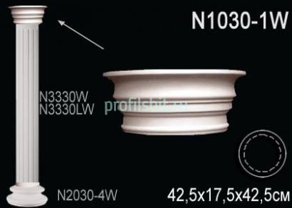 Капитель колонны Перфект N1030-1W 175х425х425 мм белый полиуретан
