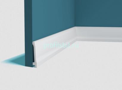 Напольный плинтус Перфект Плюс P174 85 мм 2 м белый ударопрочный полимер