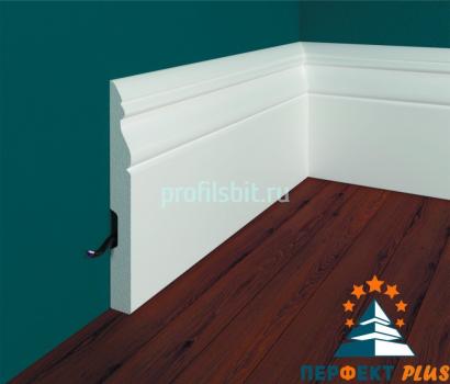 Напольный плинтус Перфект Плюс P50 126 мм 2 м белый ударопрочный полимер