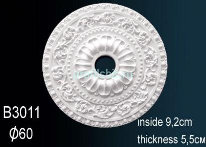 Потолочная розетка Перфект B3011 600 мм белый полиуретан