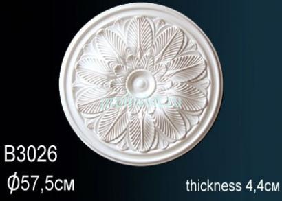 Потолочная розетка Перфект B3026 575 мм белый полиуретан