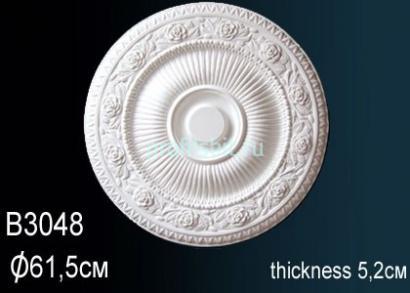 Потолочная розетка Перфект B3048 610 мм белый полиуретан