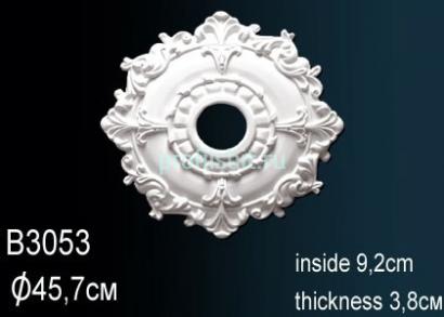 Потолочная розетка Перфект B3053 457 мм белый полиуретан