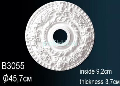 Потолочная розетка Перфект B3055 455 мм белый полиуретан