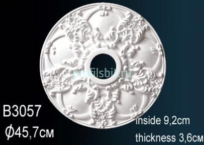 Потолочная розетка Перфект B3057 455 мм белый полиуретан