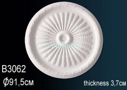 Потолочная розетка Перфект B3062 910 мм белый полиуретан