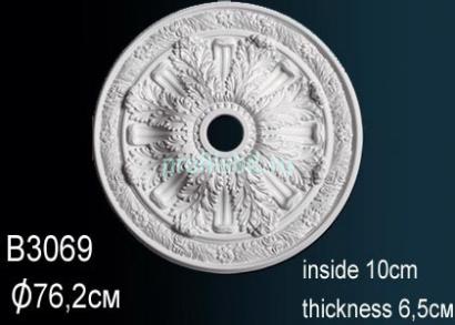 Потолочная розетка Перфект B3069 760 мм белый полиуретан