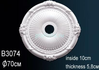 Потолочная розетка Перфект B3074 657 мм белый полиуретан