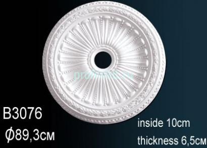 Потолочная розетка Перфект B3076 887 мм белый полиуретан