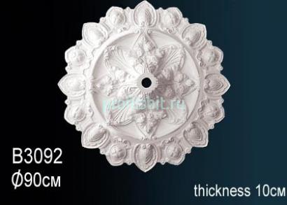 Потолочная розетка Перфект B3092 903 мм белый полиуретан