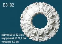 Потолочная розетка Перфект B3102 623 мм белый полиуретан