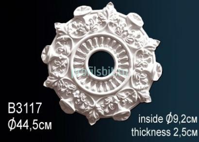 Потолочная розетка Перфект B3117 445 мм белый полиуретан