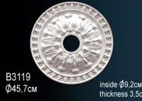 Потолочная розетка Перфект B3119 456 мм белый полиуретан