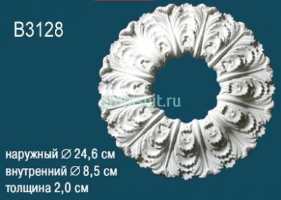 Потолочная розетка Перфект B3128 245 мм белый полиуретан