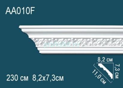 Гибкий потолочный плинтус с орнаментом Перфект AA010F 73х110х82 мм 2,3 м белый полиуретан