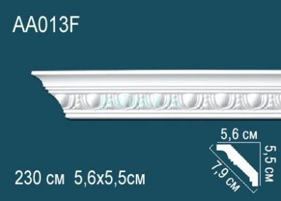 Гибкий потолочный плинтус с орнаментом Перфект AA013F 55х79х56 мм 2,3 м белый полиуретан