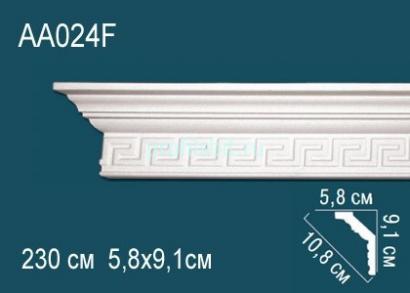Гибкий потолочный плинтус с орнаментом Перфект AA024F 91х108х58 мм 2,3 м белый полиуретан