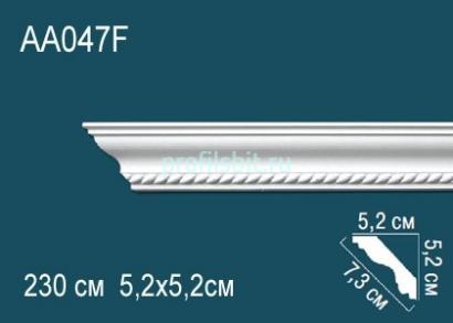 Гибкий потолочный плинтус с орнаментом Перфект AA047F 52х73х52 мм 2,3 м белый полиуретан