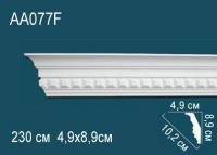 Гибкий потолочный плинтус с орнаментом Перфект AA077F 89х102х49 мм 2,3 м белый полиуретан