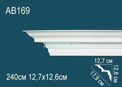 Потолочный плинтус Перфект AB169 126х179х127 мм 2,4 м белый полиуретан