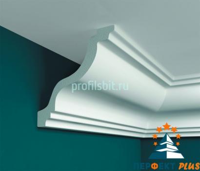 Потолочный плинтус Перфект Плюс P03 114 мм 2 м белый ударопрочный полимер