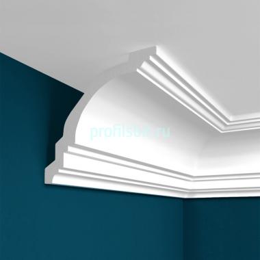Потолочный плинтус Перфект Плюс P16 122 мм 2 м белый ударопрочный полимер