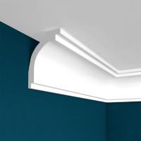 Потолочный плинтус Перфект Плюс P57 70 мм 2 м белый ударопрочный полимер