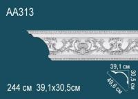 Потолочный плинтус с орнаментом Перфект AA313 305х496х391 мм 2,44 м белый полиуретан