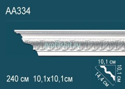 Потолочный плинтус с орнаментом Перфект AA334 101х144х101 мм 2,4 м белый полиуретан