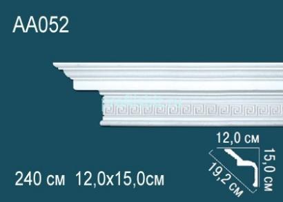 Потолочный плинтус с орнаментом Перфект AA052 150х192х120 мм 2,4 м белый полиуретан