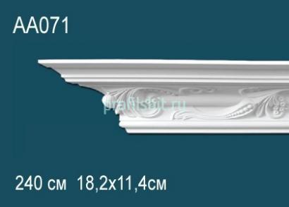 Потолочный плинтус с орнаментом Перфект AA071 114х182х215 мм 2,4 м белый полиуретан