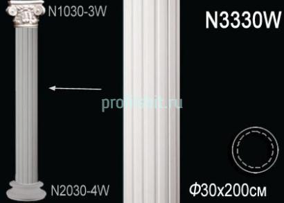 Ствол колонны Перфект N3330W 2000х300х300 мм белый полиуретан