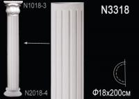 Полуколонна тело Перфект N3318 2000х180х90 мм белый полиуретан