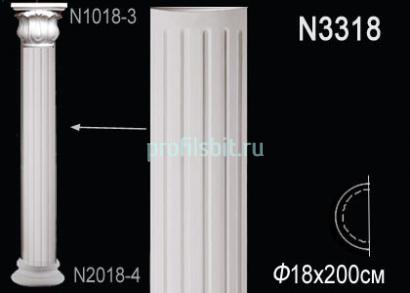 Полуколонна тело Перфект N3318 2000х180х90 мм белый полиуретан
