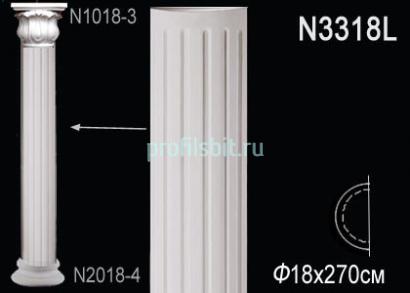 Полуколонна тело Перфект N3318L 2700х180х90 мм белый полиуретан