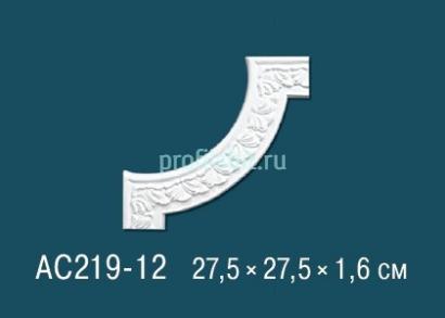 Угловой элемент с орнаментом Перфект AC219-12 275х275 мм белый полиуретан